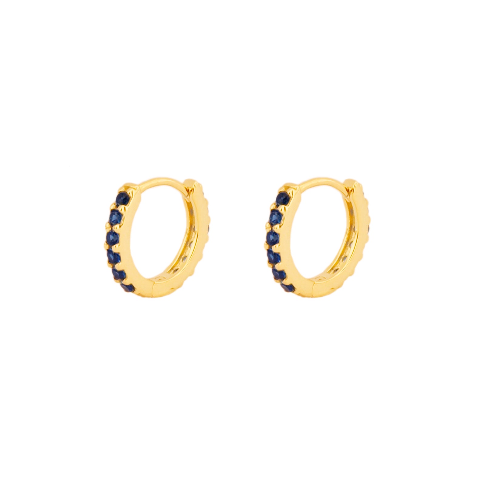 Blue zirconia hoop gold - ByMirelae