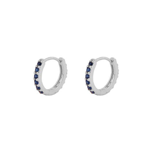 Blue zirconia hoop silver - ByMirelae