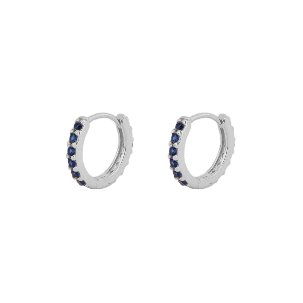 Blue zirconia hoop silver - ByMirelae