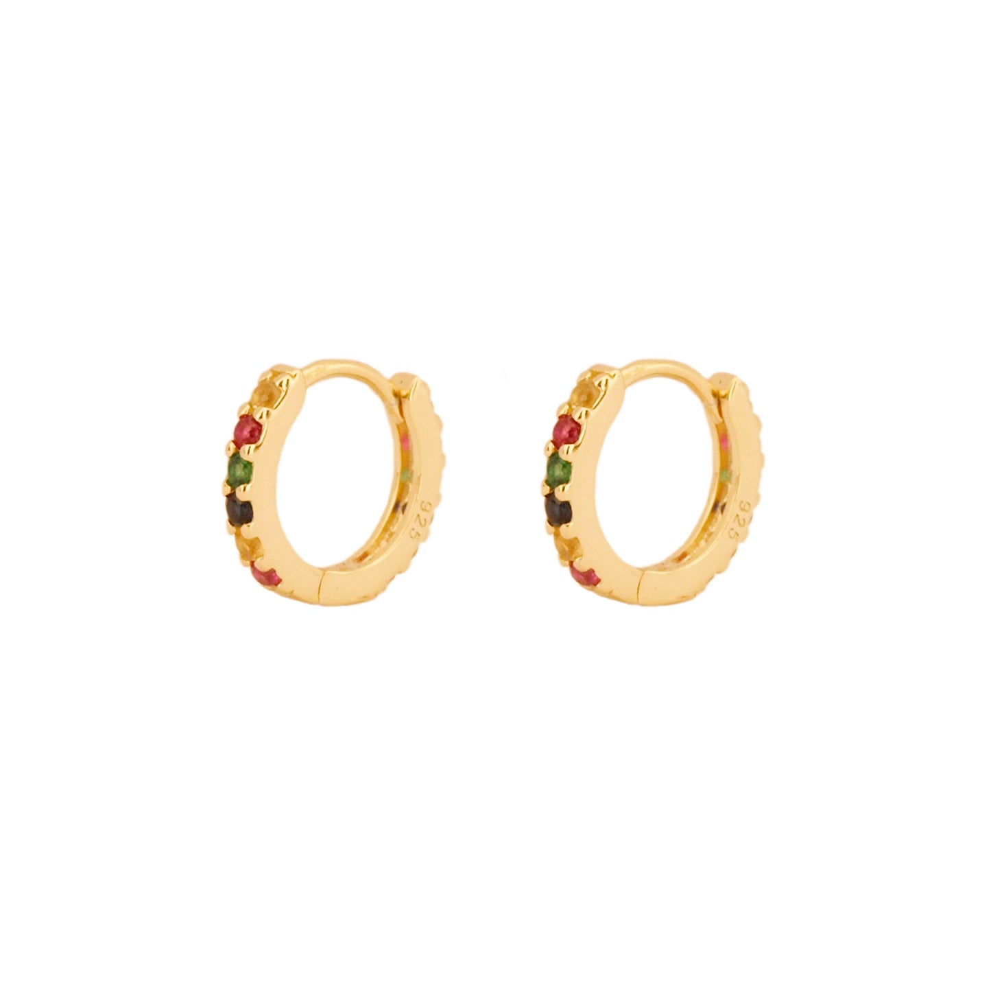 Rainbow zirconia hoop gold - ByMirelae