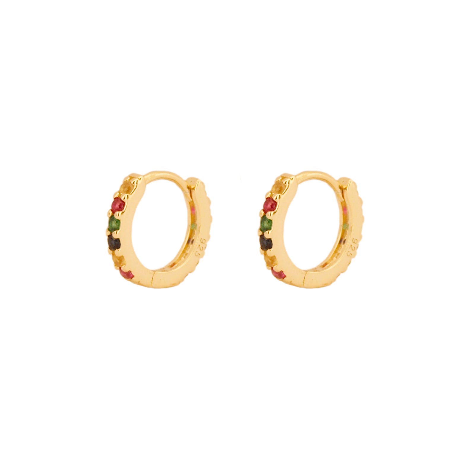 Rainbow zirconia hoop gold - ByMirelae