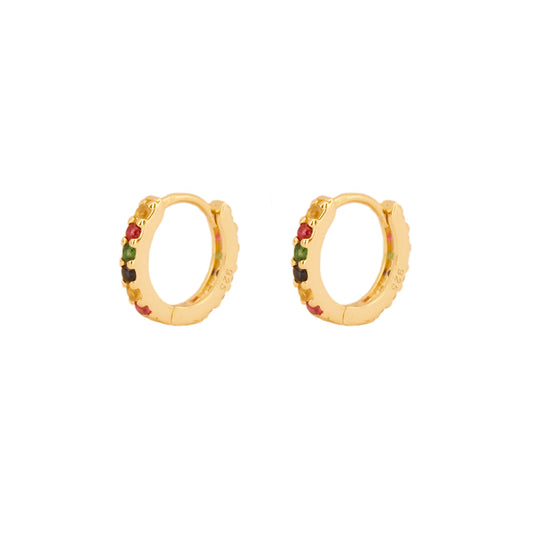 Rainbow zirconia hoop gold - ByMirelae