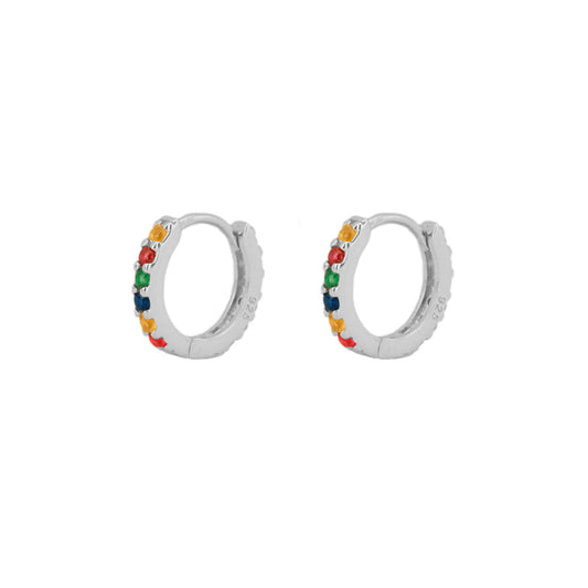 Rainbow zirconia hoop silver - ByMirelae