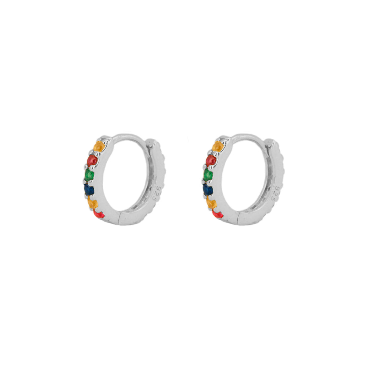 Rainbow zirconia hoop silver - ByMirelae