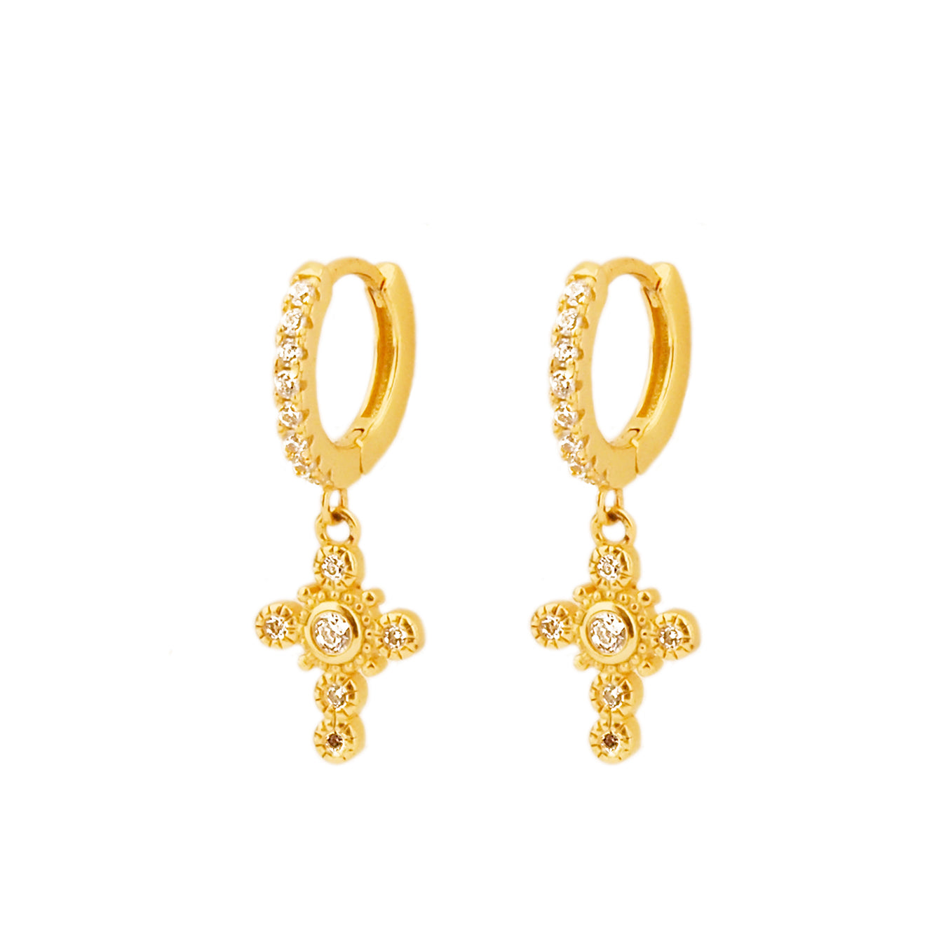 Zirconia big cross gold - ByMirelae