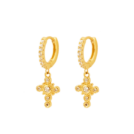 Zirconia big cross gold - ByMirelae