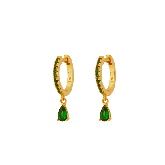 Green zirconia tear hoop gold - ByMirelae
