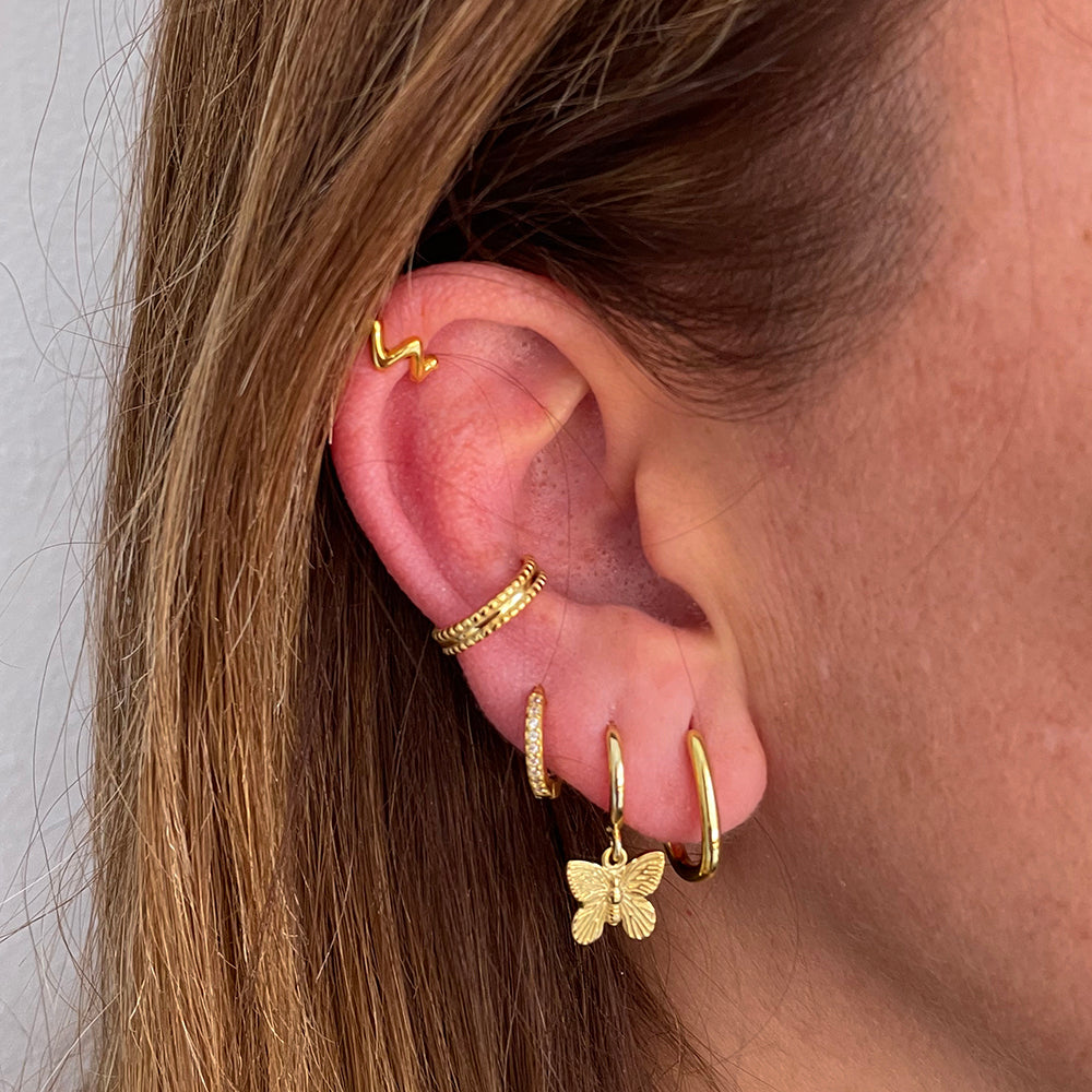 Crown ear cuff silver