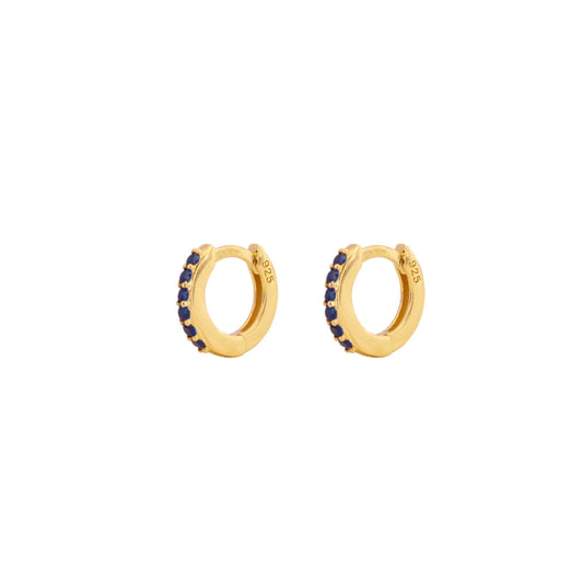 Blue zirconia mini hoop gold - ByMirelae