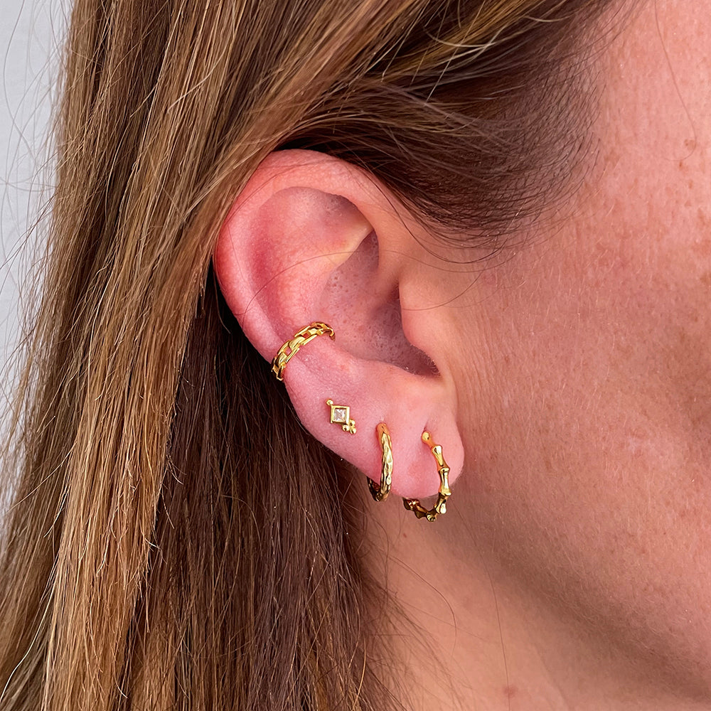 Rhomb earring gold