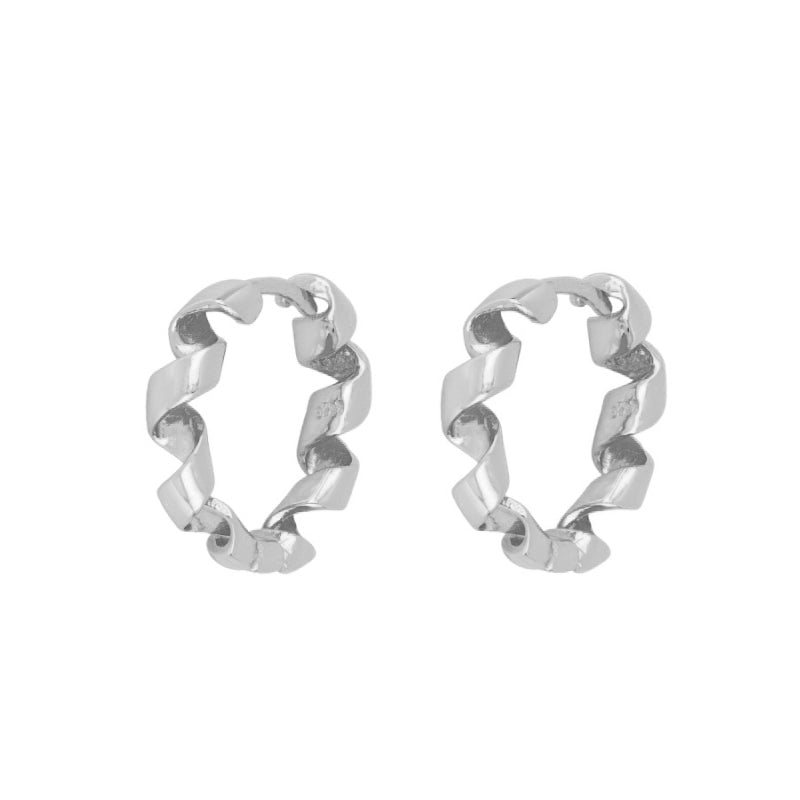 Big spiral hoop silver