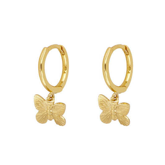 Butterfly hoop gold