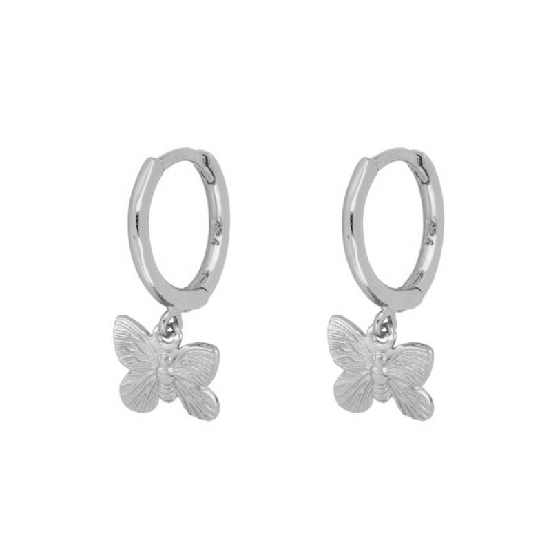Butterfly hoop silver