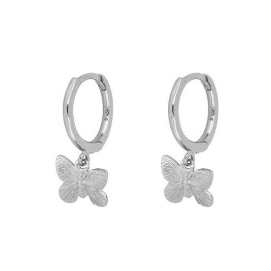 Butterfly hoop silver