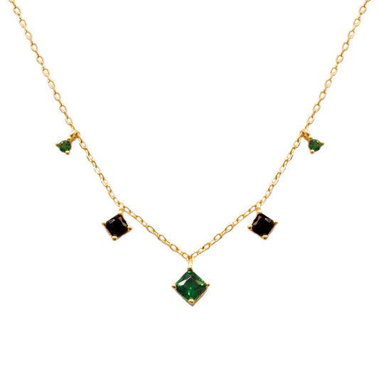 Green & black zirconia rhomb gold - ByMirelae