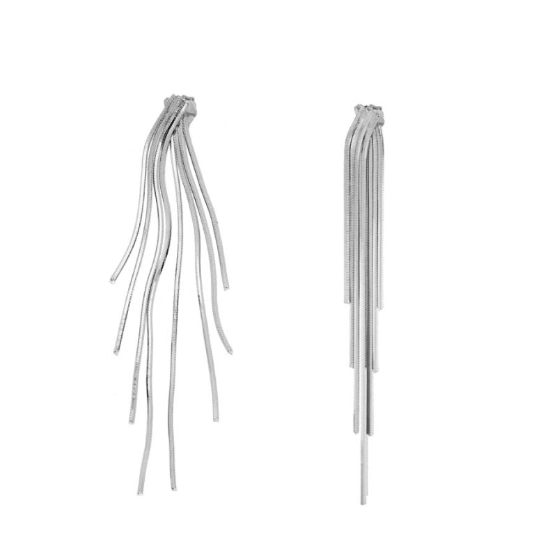 Curtain earring silver