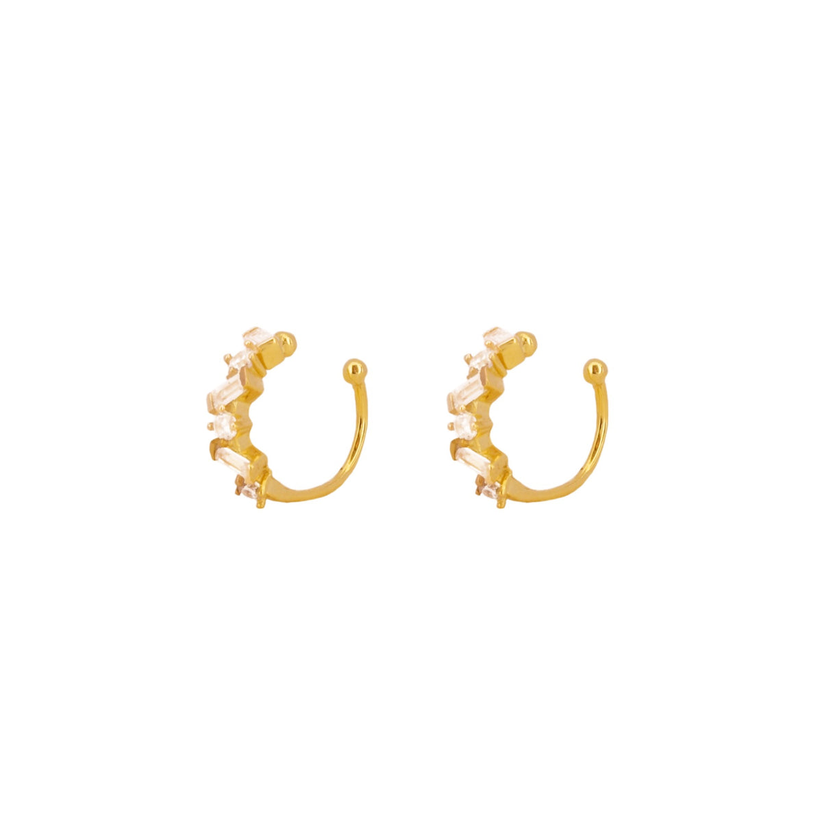 White zirconia ear cuff gold - ByMirelae