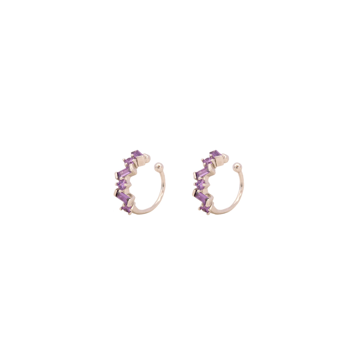 Violet zirconia ear cuff silver - ByMirelae