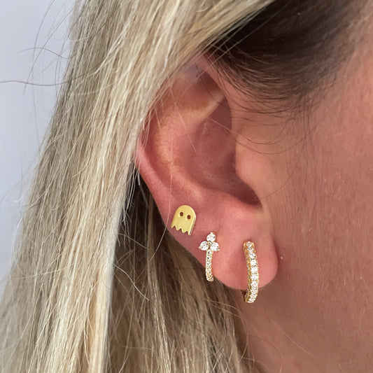 Three zirconia big hoop gold - ByMirelae