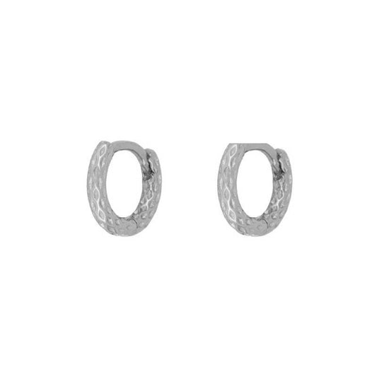 Hole mini hoop silver