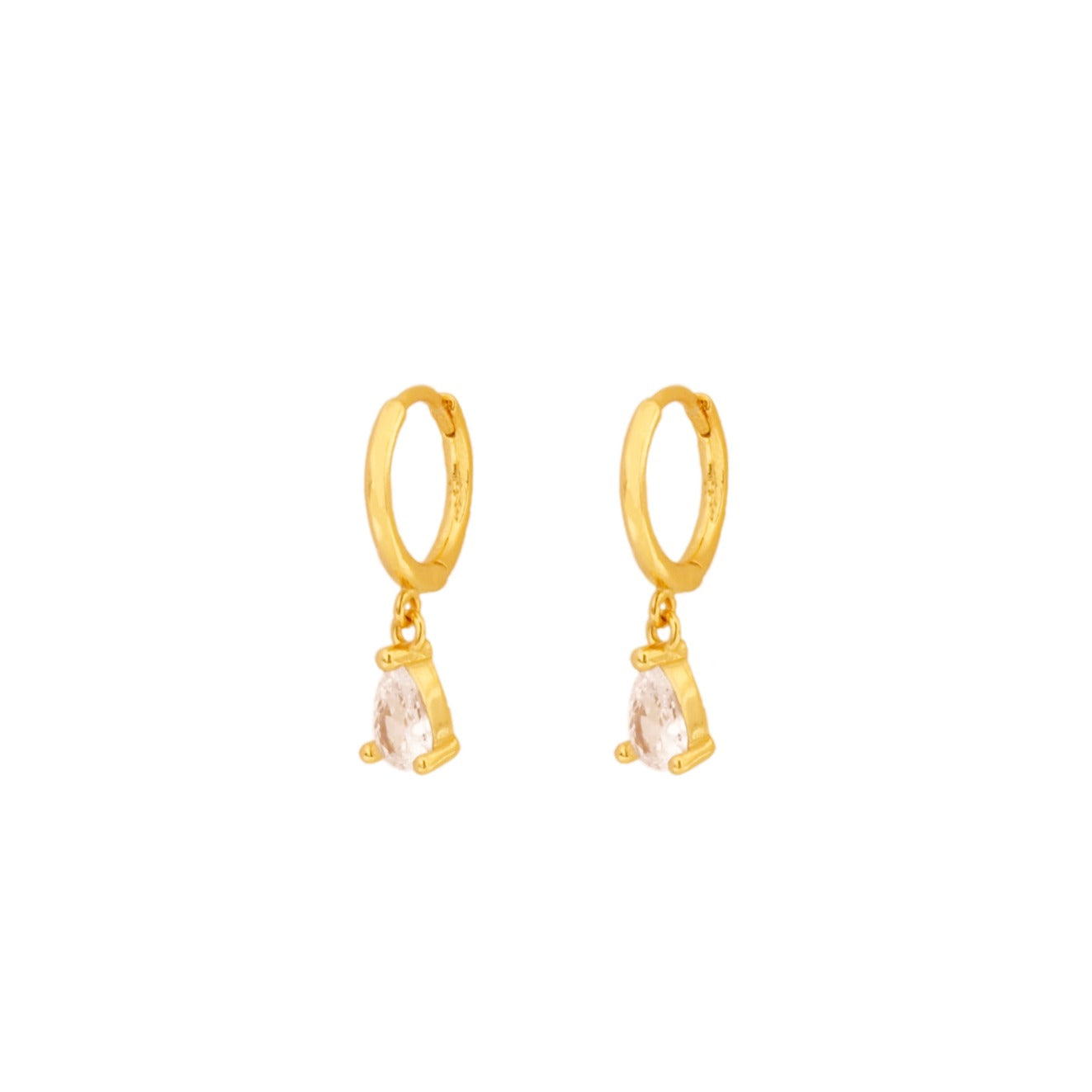 White tear hoop gold - ByMirelae