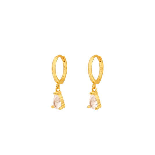 White tear hoop gold - ByMirelae