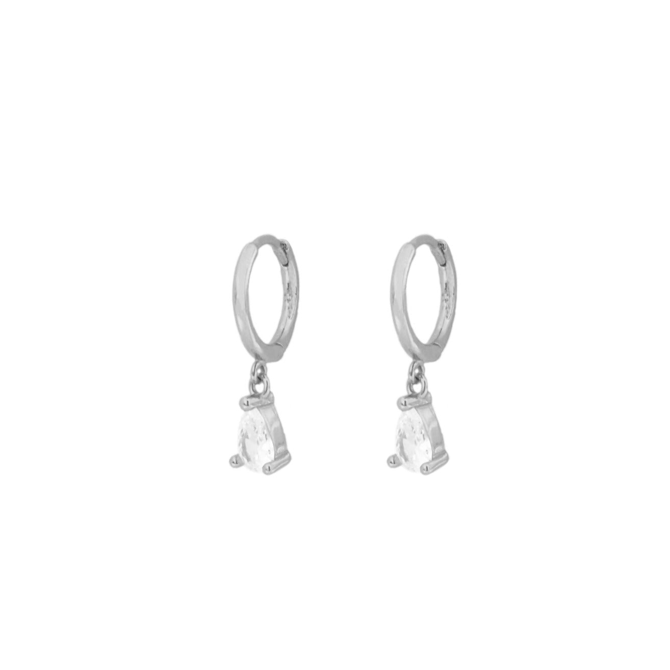 White tear hoop silver - ByMirelae