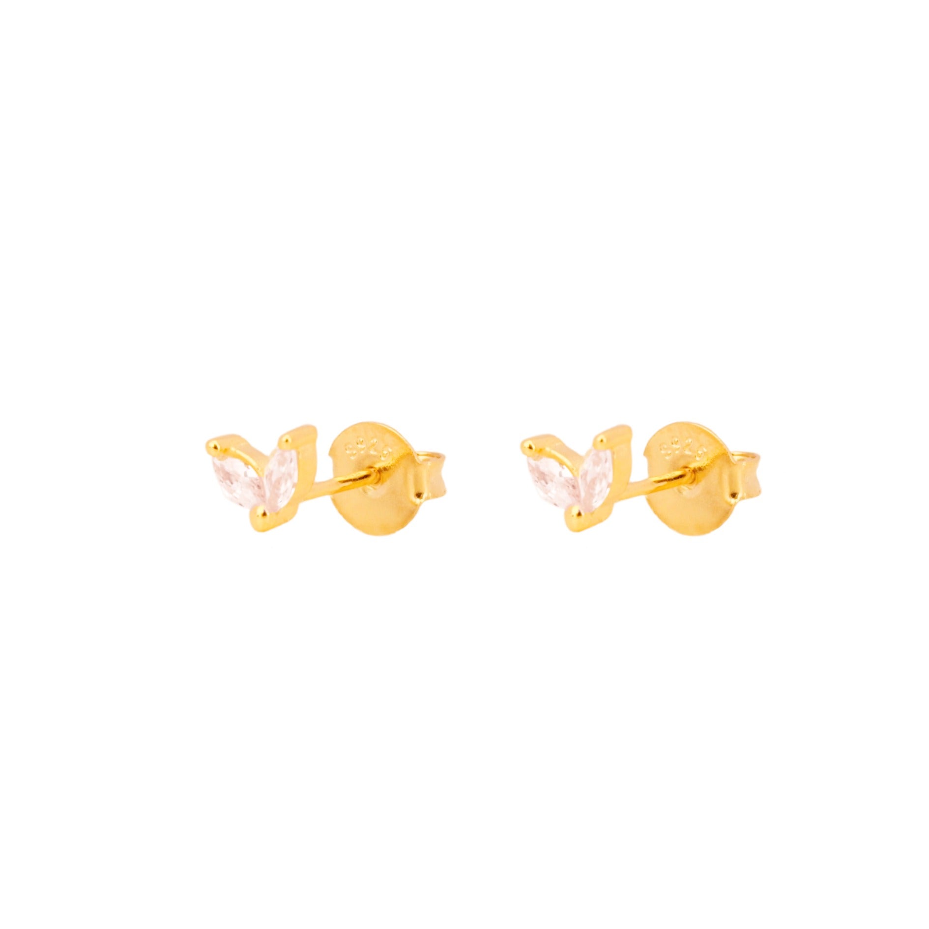 White zirconia petals gold - ByMirelae