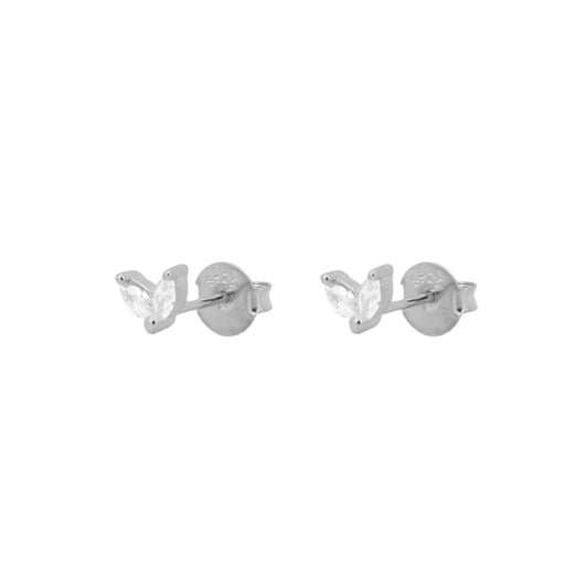White zirconia petals silver - ByMirelae