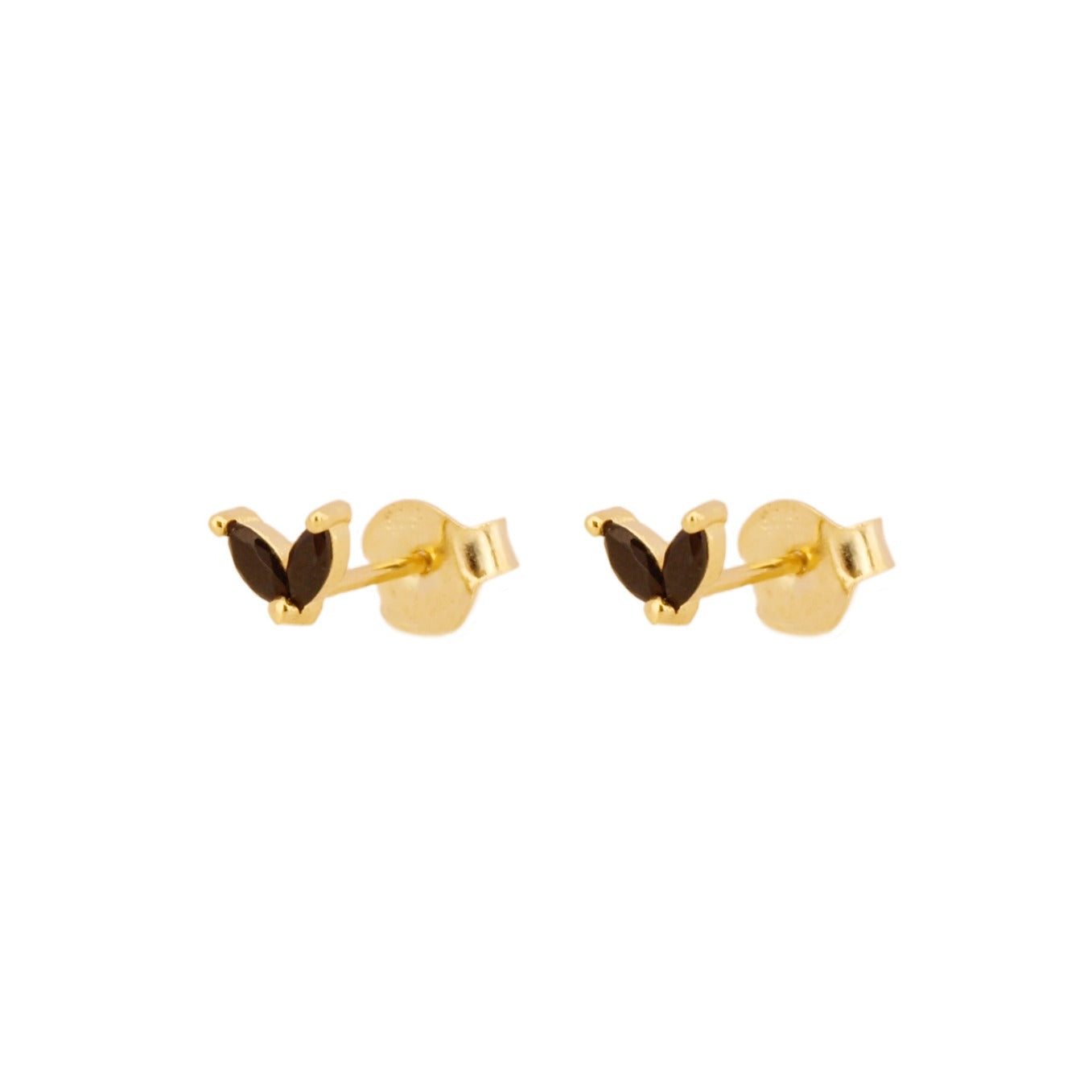 Black zirconia petals gold - ByMirelae