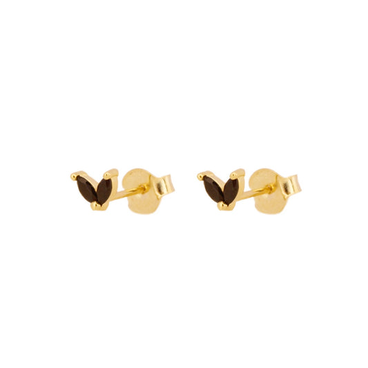 Black zirconia petals gold - ByMirelae