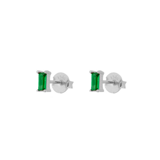 Green zirconia rectangle silver - ByMirelae
