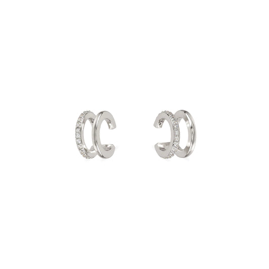 White ear cuff silver