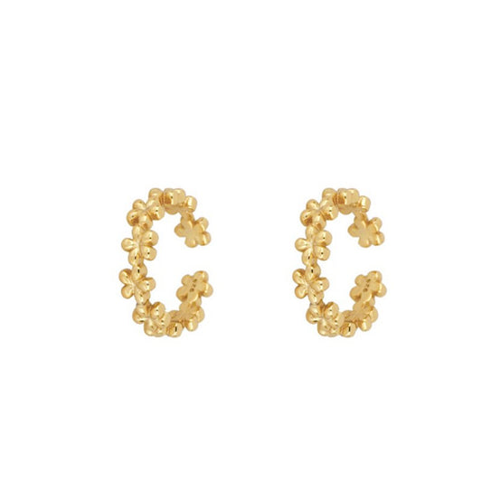 Mini flower ear cuff gold