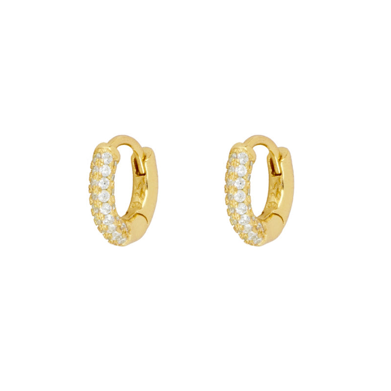 Small shine zirconia hoop gold