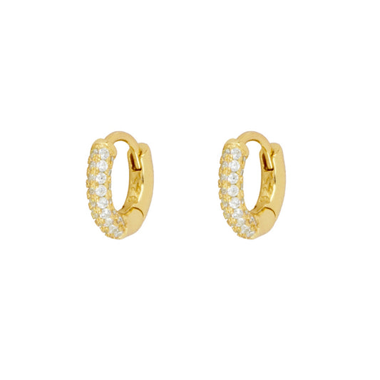 Small shine zirconia hoop gold