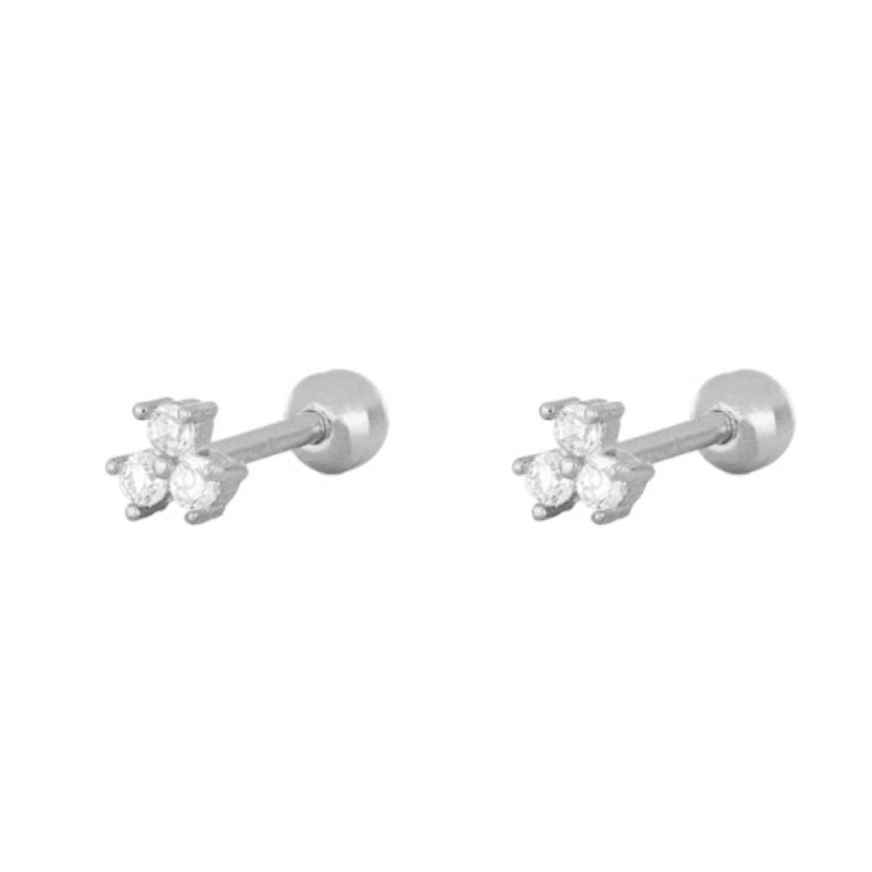 Three zirconias piercing silver