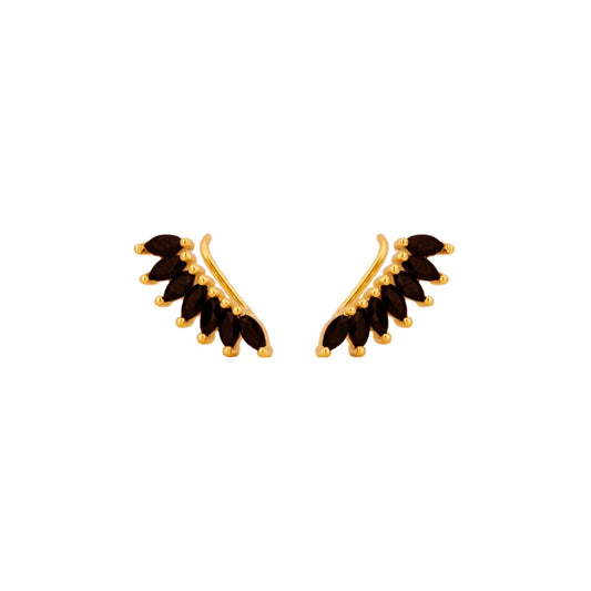Black zirconia petals climber gold - ByMirelae