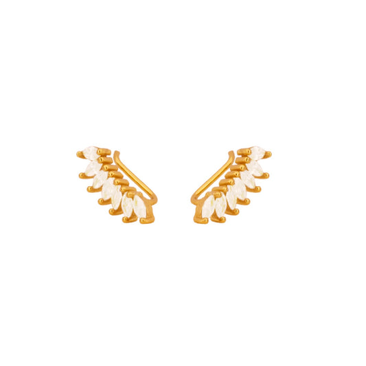White zirconia petals climber gold - ByMirelae